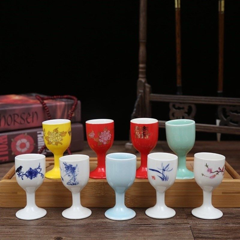 老式小酒盅迷你一口杯二两杯酒杯上供三钱小酒杯一两半白酒杯高脚,餐饮具,白酒杯,淘宝优惠券,粉丝福利购,淘宝优惠卷