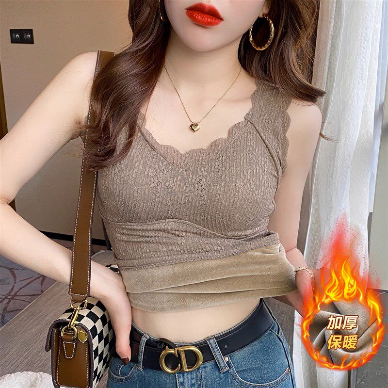 保暖背心女秋冬贴身加厚一体绒发热马甲内搭打底衫蕾丝加绒背心,孕妇装/孕产妇用品/营养,孕妇瑜伽背心/T恤,淘宝优惠券,粉丝福利购,淘宝优惠卷