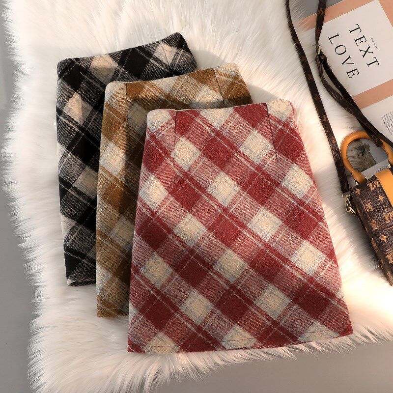 毛呢格子半身裙女秋冬天配毛衣新款百搭高腰包臀裙红色a字短裙,孕妇装/孕产妇用品/营养,孕妇瑜伽背心/T恤,淘宝优惠券,粉丝福利购,淘宝优惠卷