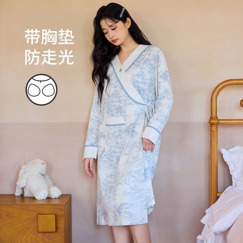 【带胸垫】纯棉待产哺乳睡裙春夏汉服怀孕住院生产孕妇睡衣家居裙,孕妇装/孕产妇用品/营养,家居裙,淘宝优惠券,粉丝福利购,淘宝优惠卷