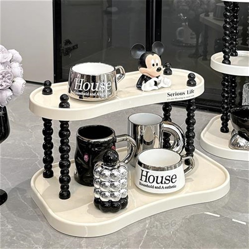 杯子收纳置物架家用o客厅茶几桌面茶杯水吧台杯架餐桌柜放水杯架