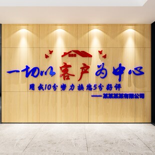 服务房产屋中介前台广告墙贴纸励志标语企业文化公司背景墙3d立体