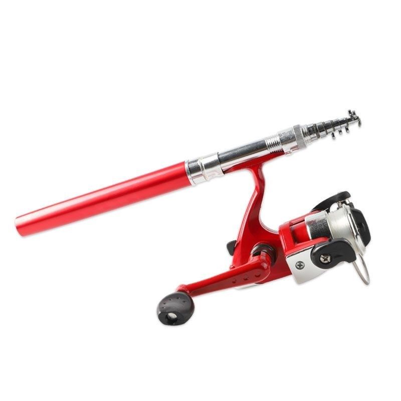 迷你鱼竿钢笔鱼竿儿童鱼竿便携纺车 袖珍冰钓海钓鱼杆1米抛竿碳素