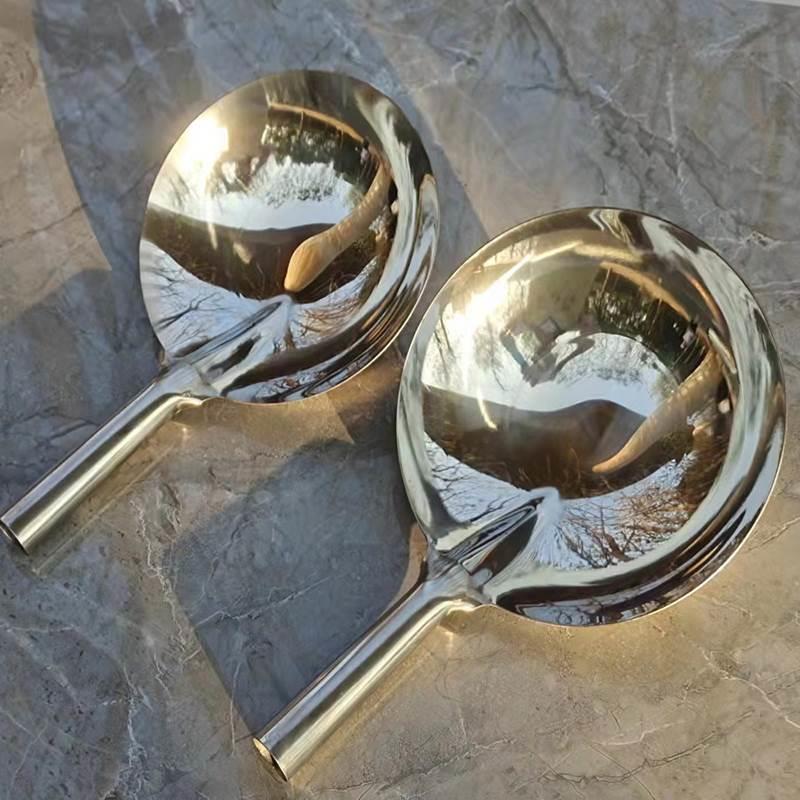 加厚一体不锈钢老式家用厨房大号水瓢水勺食堂大R汤勺打菜勺木把