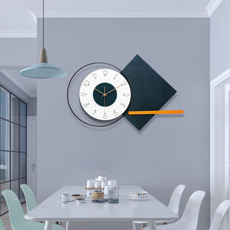 福雕家饰装饰挂钟简约钟饰客厅钟表挂钟轻奢客厅挂件装饰品蓝辰