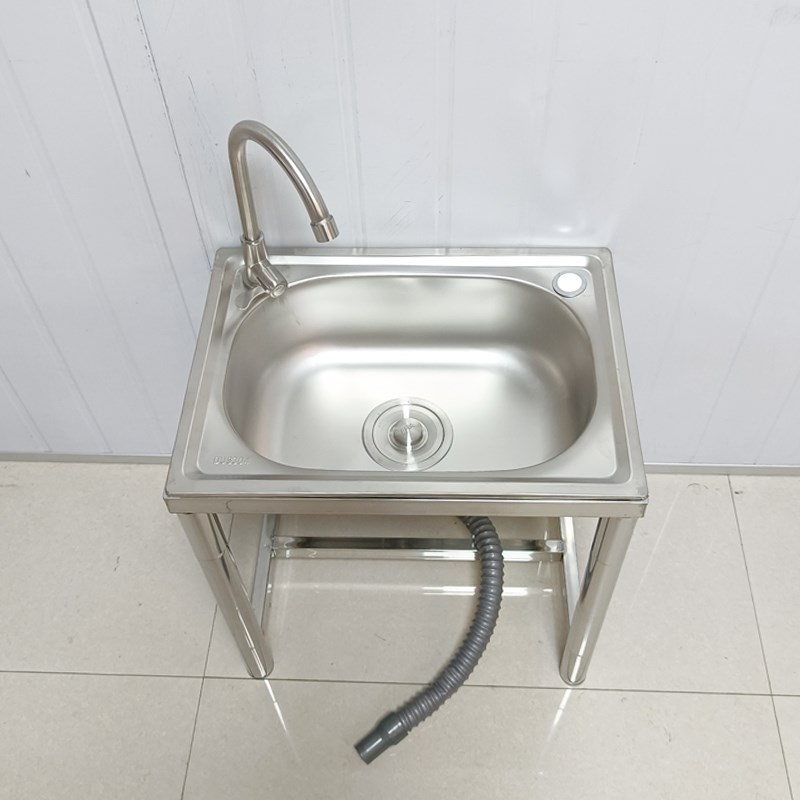 厨房洗菜盆不锈钢水槽单槽带支架洗碗池家用洗手盆户外小水池阳台
