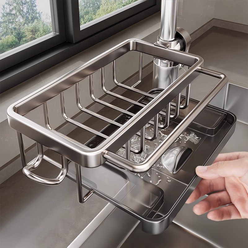 厨房水龙头置物架洗碗洗菜池水槽用品家用多功能抹布收纳架沥水篮