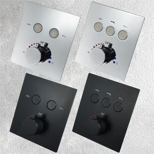 贝西花洒混水阀入墙式预埋暗装按键式开H关主体淋浴阀黑按钮控制