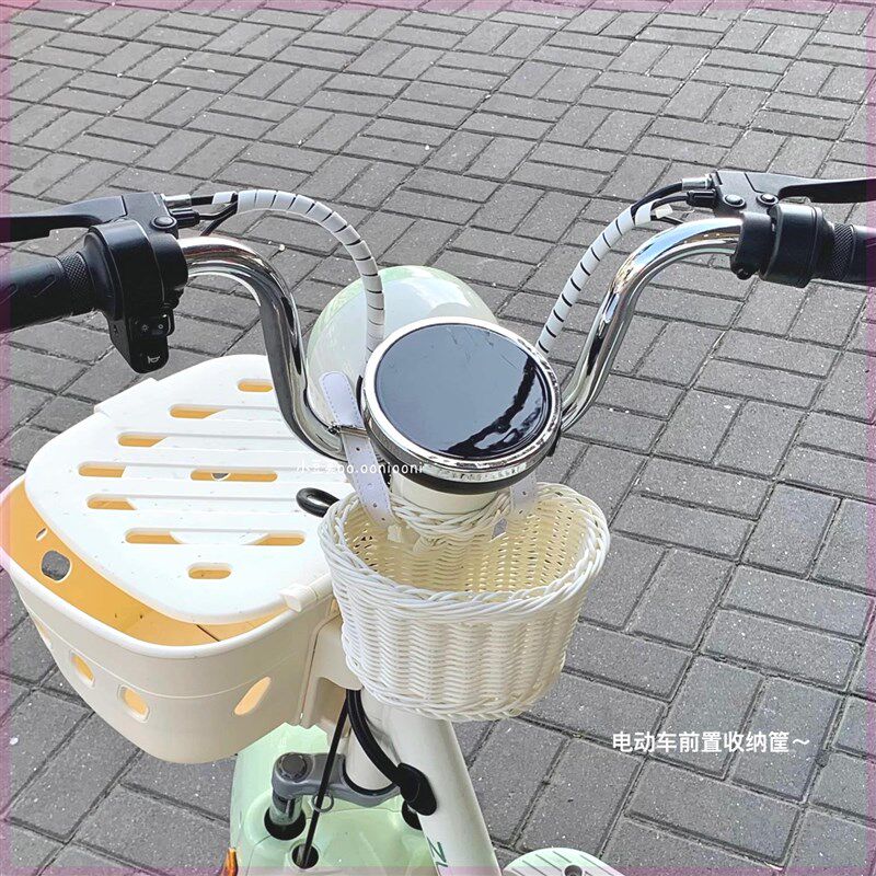 儿童自行车电动车车篮前兜挂包防水编织滑板P车婴儿车筐置物挂兜