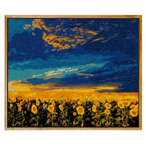数字油画向日葵风景卉填充填色画画手工手绘水彩油彩画挂画
