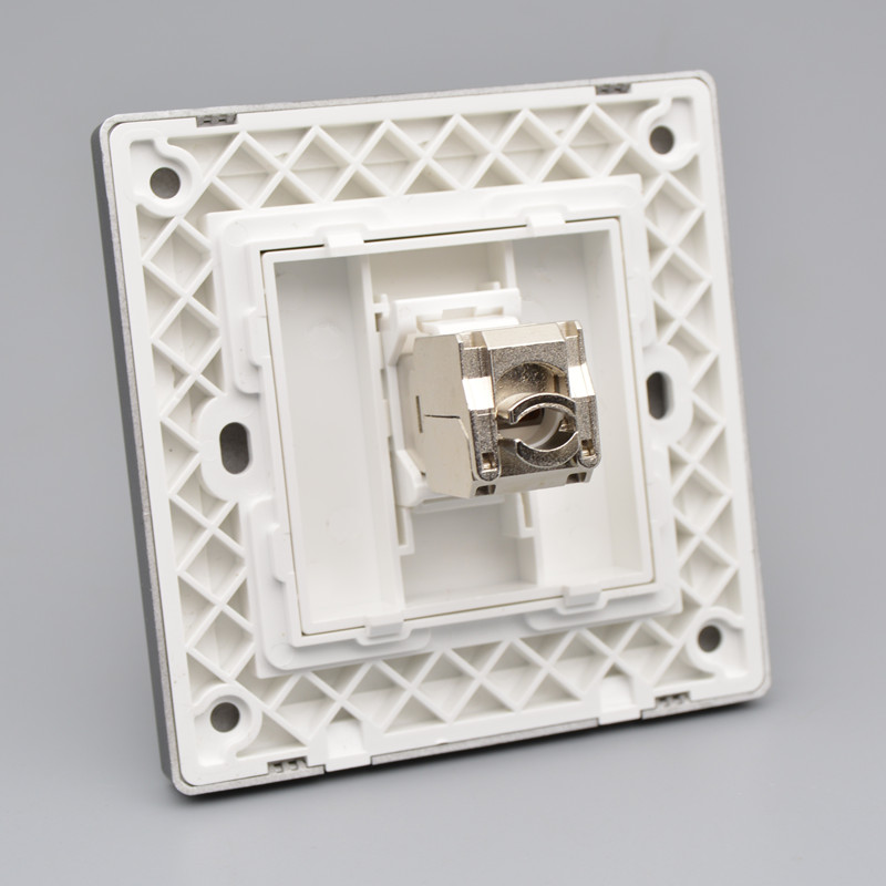 黑色单口七类屏蔽网线插座CT7电脑信息面板万兆模块一位网口墙插