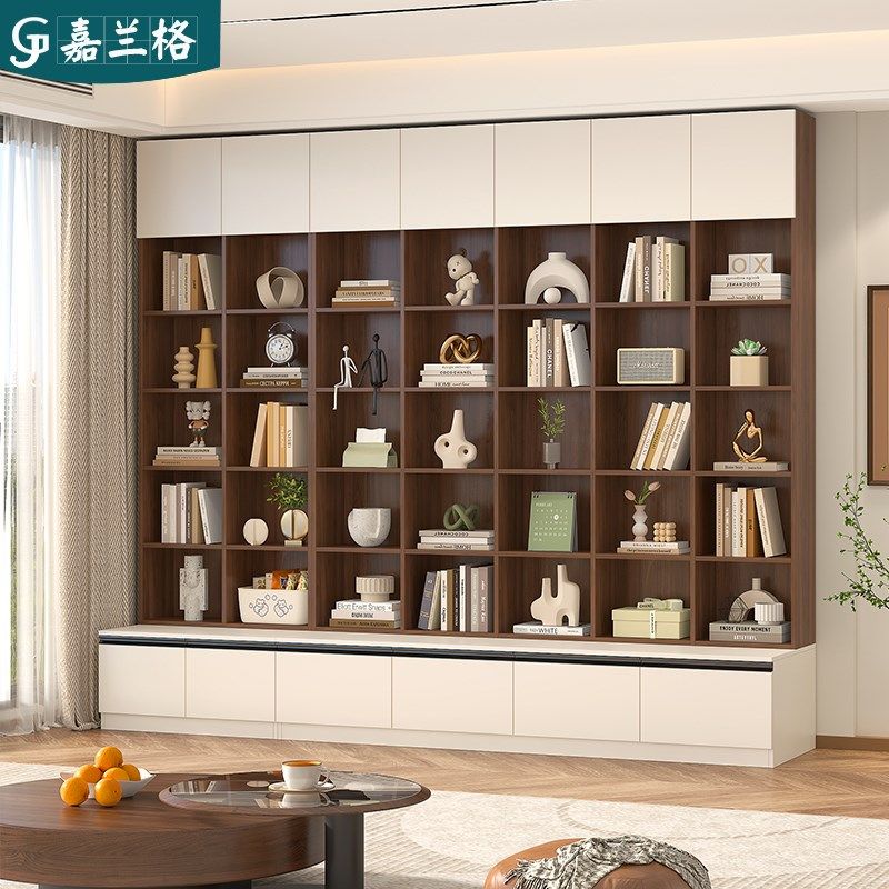 去客厅化卡座书柜一体整墙到顶现代背景墙置物柜书橱柜子定制9F,住宅家具,组合书柜,淘宝优惠券,粉丝福利购,淘宝优惠卷