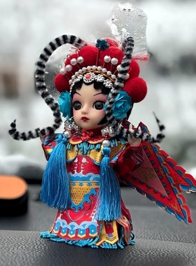 古风中国风绢g人摆件京剧人物电视柜酒柜装饰品娃娃特色礼物送老