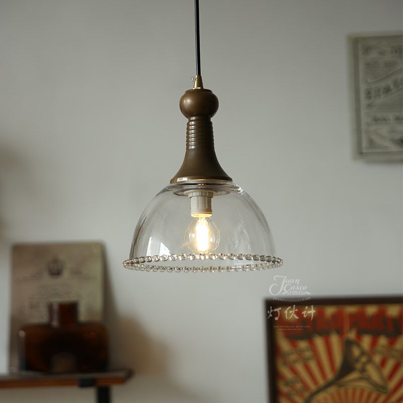 复古黄铜水滴玻璃吊灯美式餐厅吧台中古老上海民国岛台咖啡馆小灯,家装灯饰光源,餐厅吊灯,淘宝优惠券,粉丝福利购,淘宝优惠卷
