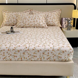 定制床笠任意尺寸全棉田园风加厚印花卉床单榻榻米床罩枕套纯棉冬