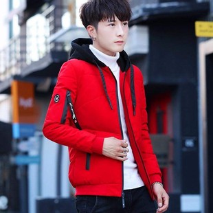 男士冬季连帽棉衣冬装男款羽绒棉服外套青少年韩版潮流学生棉袄子