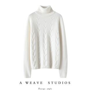 呀太好穿了 女100%纯山羊绒针织打底毛衣 重磅双股加厚高领羊绒衫