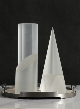 现代简约几何玻璃多面体玻璃水晶摆件H客厅酒柜桌面装饰样板间软