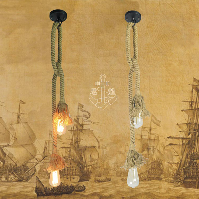 北欧工业复古风麻绳灯酒吧咖啡海盗餐厅阳台个性创意装饰吧台吊灯,家装灯饰光源,床头/玄关/吧台/过道吊灯,淘宝优惠券,粉丝福利购,淘宝优惠卷