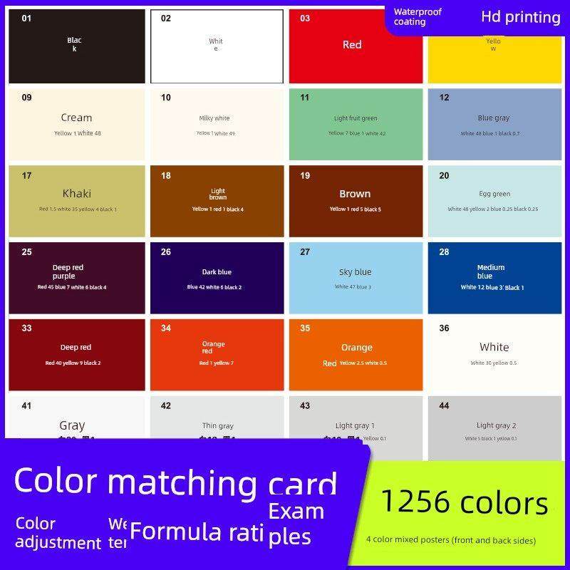 调色卡配方比例色卡家具维修皮衣油漆色浆膏喷漆实物上色参考表,3C数码配件,USB多功能数码宝,淘宝优惠券,粉丝福利购,淘宝优惠卷