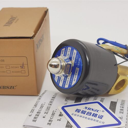正品NBSZC神州2W-08电磁阀气阀2W025-08常闭2分电磁水阀220V 24V