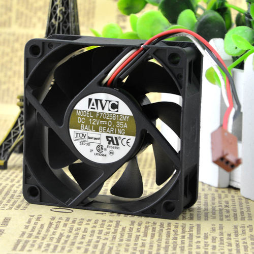 AVC F7025B12MY 7CM 7025 12V 0.35A 三线 CPU双滚珠风扇