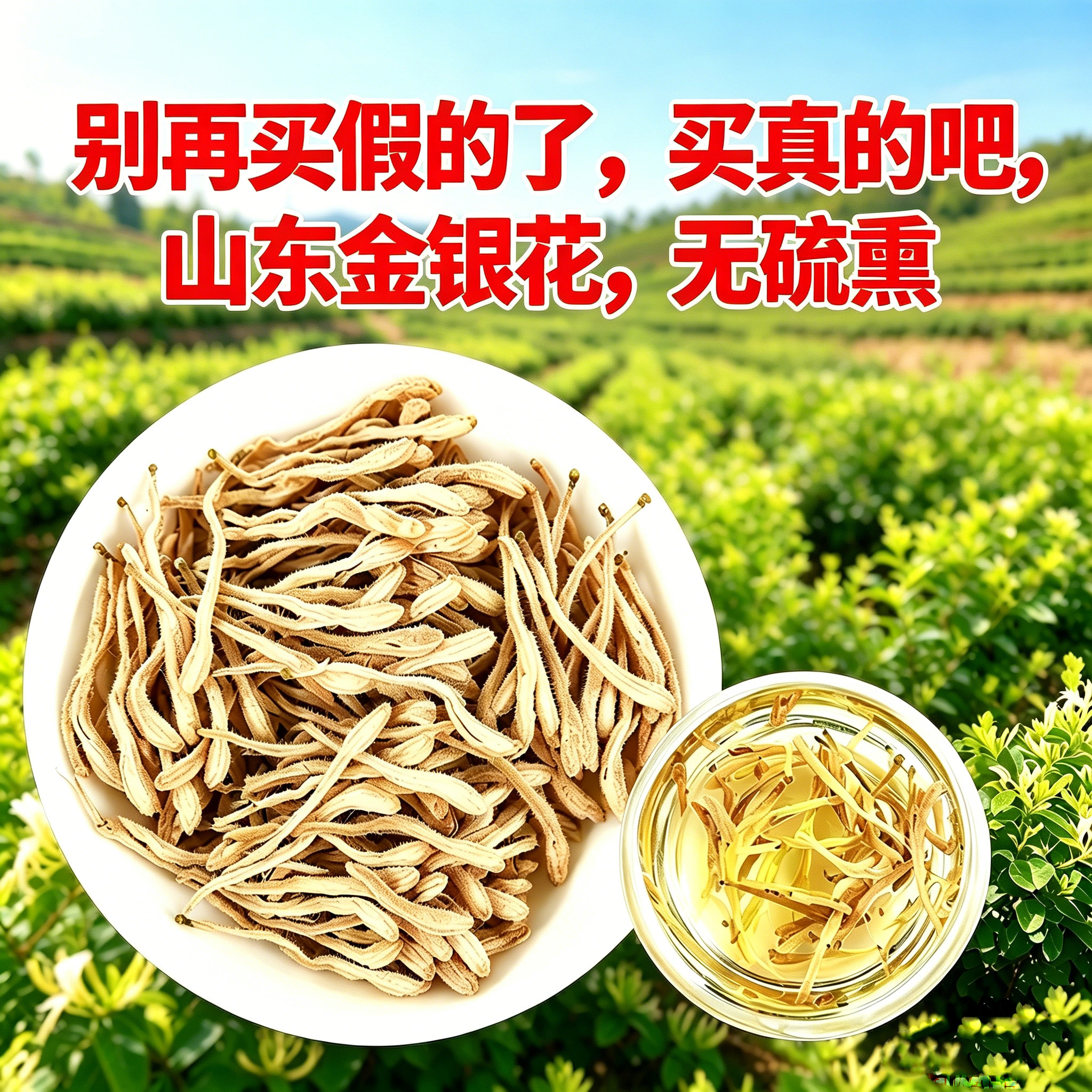 正宗山东金银花干中药材无硫野生