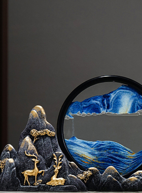 流沙画创意沙漏新l中式禅意轻奢摆件古典中国风客厅酒柜情人节礼