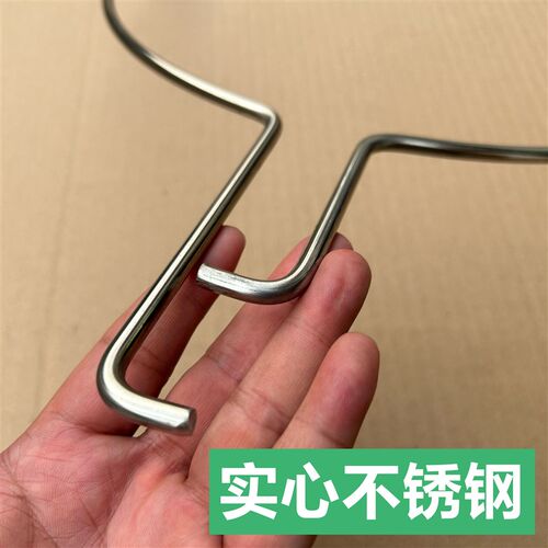 新款加粗大物抄网头超硬s不锈钢圈带钩开口捕捉渔具海鲜养殖场抄