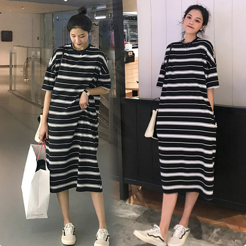 孕妇装夏装时尚韩版显瘦短袖条纹连衣裙宽松大码裙子夏季孕妇裙夏,孕妇装/孕产妇用品/营养,连衣裙,淘宝优惠券,粉丝福利购,淘宝优惠卷