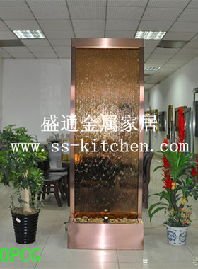 欧式客厅隔断 流水喷泉摆件 新房装饰屏风 迎宾招财风水帘加湿器