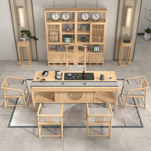 新茶桌椅喝茶桌办公室接待茶座桌椅装客厅实木功夫茶台