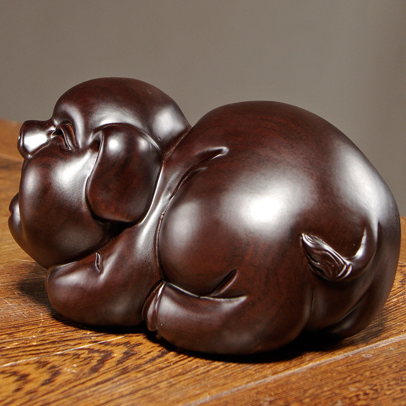 黑檀实木质生肖猪雕刻家居客厅办公室摆设装饰红木工艺品送礼,家居饰品,装饰摆件,淘宝优惠券,粉丝福利购,淘宝优惠卷