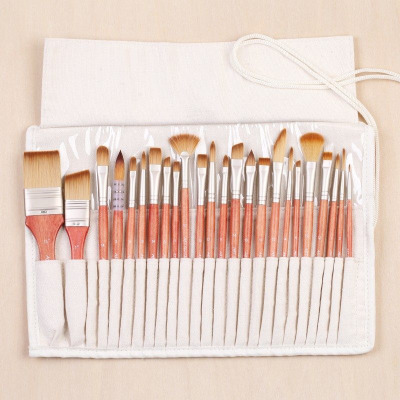 秀明画笔装水彩丙烯通用韩国金色尼龙毛绘画用具装,文具电教/文化用品/商务用品,水粉/水彩/油画专用笔,淘宝优惠券,粉丝福利购,淘宝优惠卷