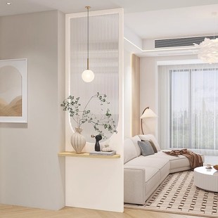 中古风客厅沙发边玻璃隔断法式玄关卧室水波纹玻璃遮挡屏风