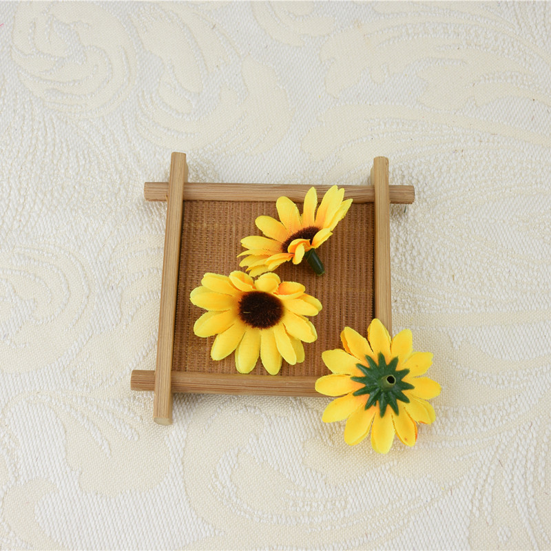 仿真DIY花环材料向日葵太阳花手工装饰花朵花头绢花假花插花