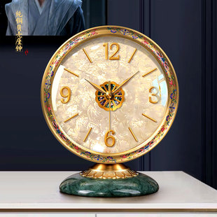 新款档黄铜座钟家用客厅电视柜摆钟台式桌面级时钟表