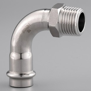 卡压管件外螺纹9度弯头卡接外牙弯薄壁外丝水管外接