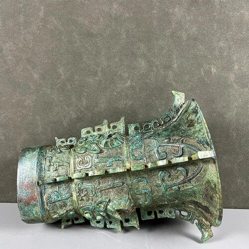 何尊青铜器仿古做旧铜博古架办公桌乔迁新居业礼品收藏品