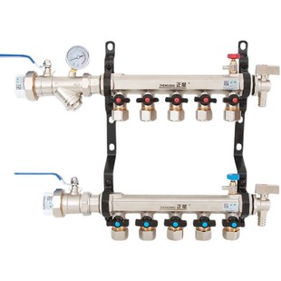 正星地暖分水器大分水器地暖家用地热暖气门路路路