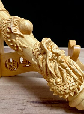 崖柏木雕大笔进财办公室饰笔架文昌笔送礼品