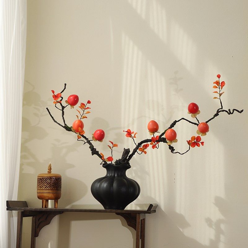 复古陶瓷瓶仿真柿子级感客厅装饰样板间艺术品摆设,家居饰品,花瓶,淘宝优惠券,粉丝福利购,淘宝优惠卷