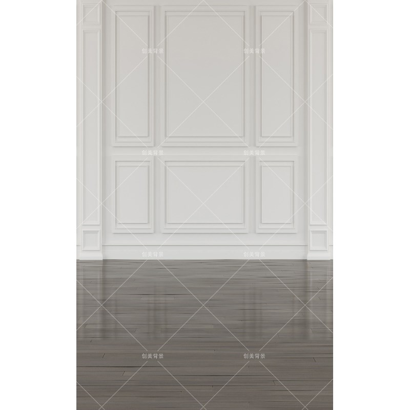 创美影楼实景室内欧式白色婚纱石膏墙纹理写真复古拍照背景纸