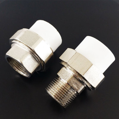 ppr新款外牙铜活接头PPR管热熔头内丝螺纹4分6分1寸水管电镀新料