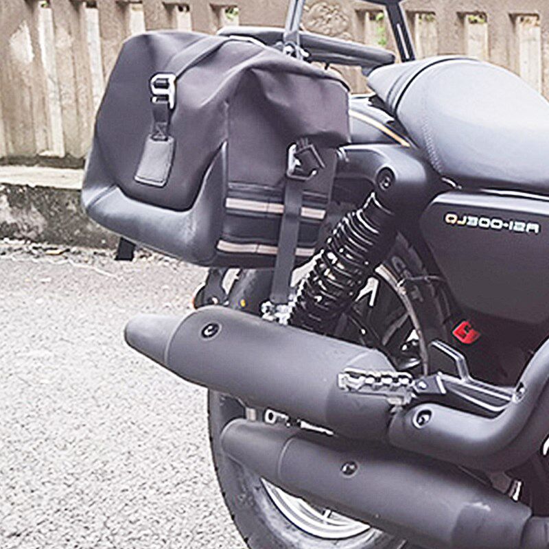 适用qj闪改装件复古快拆防盗骑士皮边包防水防雨