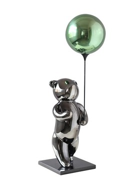 墨非 现代气球熊树脂金属摆件 样板间酒店儿童房民宿装饰物