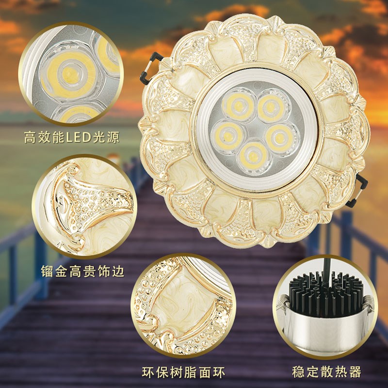 欧式led嵌入射灯钻孔-9CMW筒灯牛眼天花板灯孔灯猫眼客厅吊顶射灯