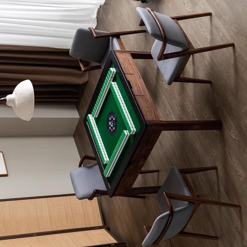 北美黑胡桃木麻将桌全自动家用实木麻将桌两用餐桌客厅高级掼蛋桌