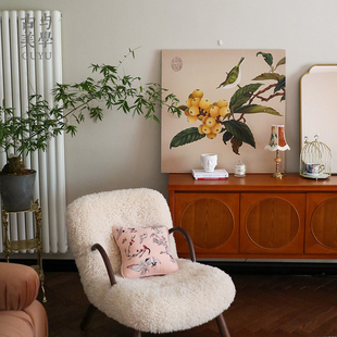 古与美学 枇杷山鸟新鸟装饰画客厅玄关背景墙艺术挂画