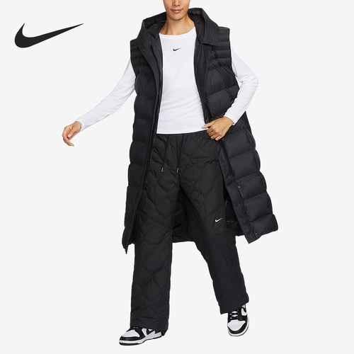 Nike/耐克正品新款女子防风保暖长款连帽运动棉马甲FB8775